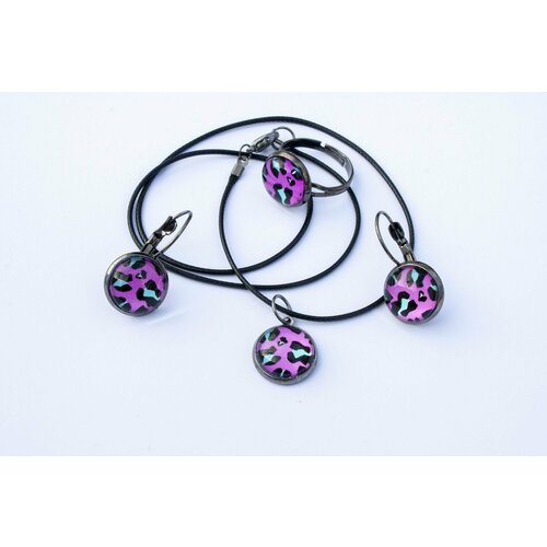 Комплект бижутерии Фламинго-Go!: серьги, подвеска, размер колье/цепочки 42 см