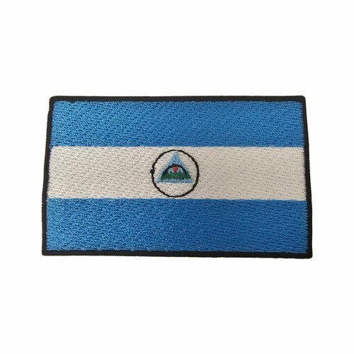 Нашивка шеврон патч, Флаг Никарагуа , размер 80x50 мм