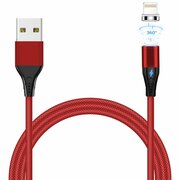 Дата-кабель USB с разъемом 8-pin для Apple 1м, Jet.A JA-DC48 1м красный (опл, USB/lightning, Magnet