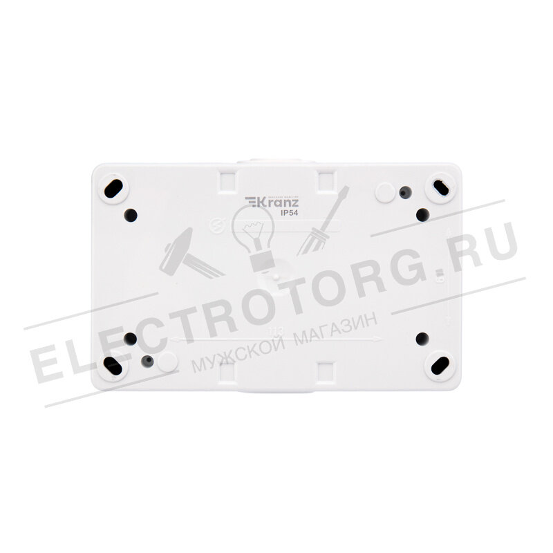 KR-78-0803 KRANZ Блок горизонтальный 2 розетки (керамика) INDUSTRIAL IP54 с заземлением, о/у, белый - фото №18
