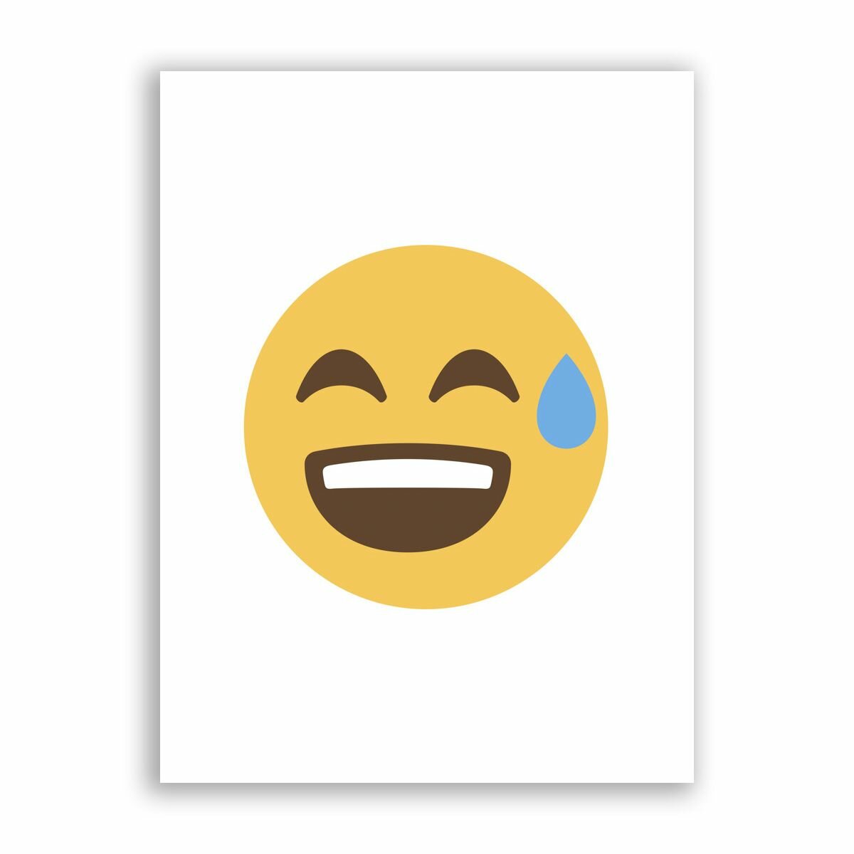 Постер, плакат на бумаге / Emoji / Ухмыляющееся эмодзи с каплей пота / Размер 30 x 40 см