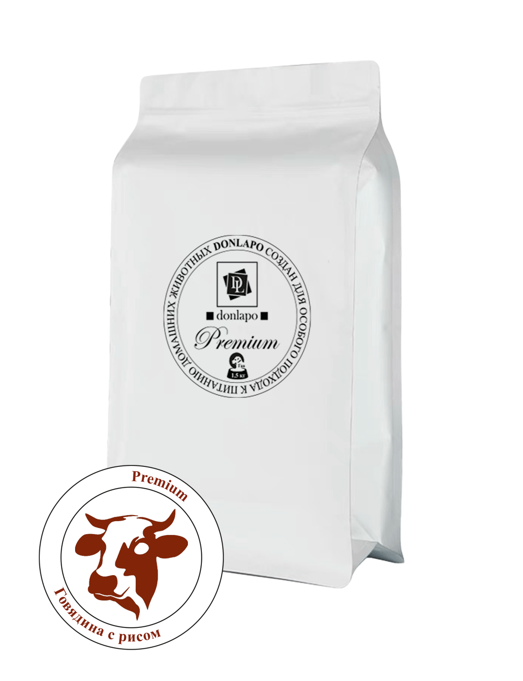 фото Сухой полнорационный корм премиум-класса для взрослых собак всех пород с говядиной и рисом