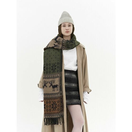 фото Шарф ,100 см, зеленый buddha bear