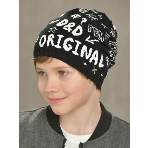 фото Шапка dan&dani, размер 56/58, черный