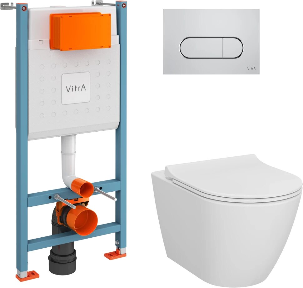 фото Комплект подвесной унитаз + система инсталляции VitrA Sanibelle 9878B003-7200