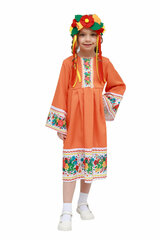 Русский народный костюм для девочки платье оранжевое