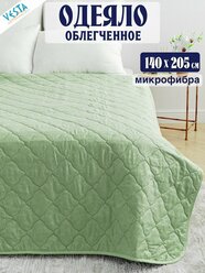 Одеяло летнее салатовое Vesta 1,5 спальное дешевое тонкое, материал микрофибра, покрывало легкое 140х205 см