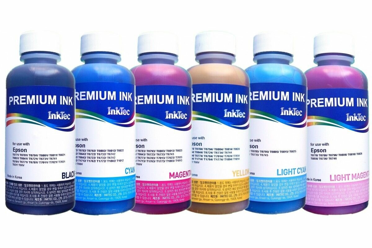 Комплект чернил InkTec для Epson Dye 6х100мл (E0010-100-6) P50