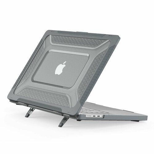 фото Чехол для macbook pro 16" (2021-2023) серый (соты) woap