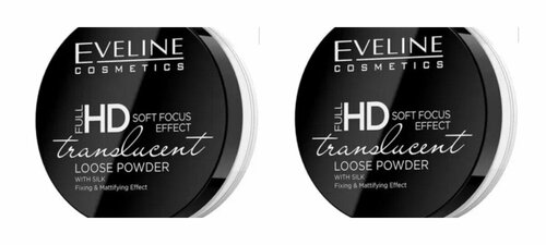 Транспарентная фиксирующая пудра Eveline, translucent серии Full HD Mineral Loose Powder, 6 гр, 2 шт