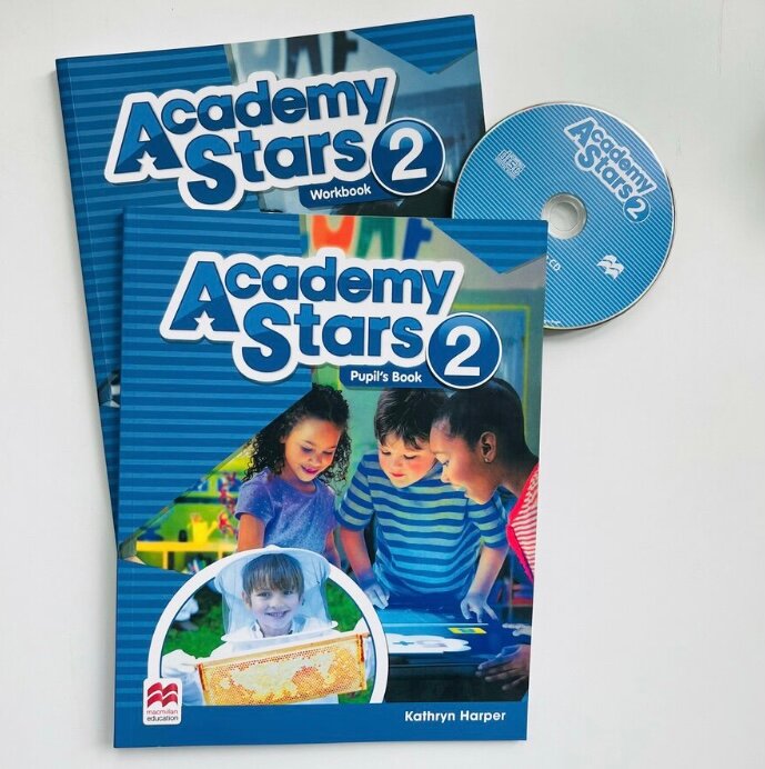 Academy Stars Level 2. полный комплект: Pupils Book + Workbook + CD диск