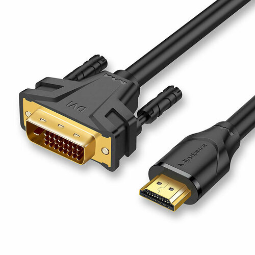 кабель mindpure displayport hdmi 4k 30hz ad029 3м Кабель Mindpure Адаптер переходник HDMI (M) Male - DVI-D (M) Male 1080P AD001 3м