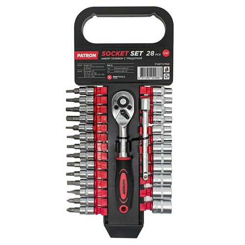 Набор инструментов, головки с трещоткой, набор 28пр, 1/4' SPECOS P-027-5 MSA