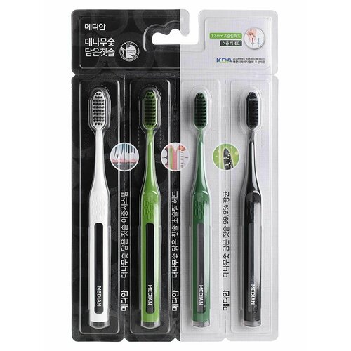 Зубная щетка Median Bamboo Charcoal Toothbrush набор 4шт 153500₽