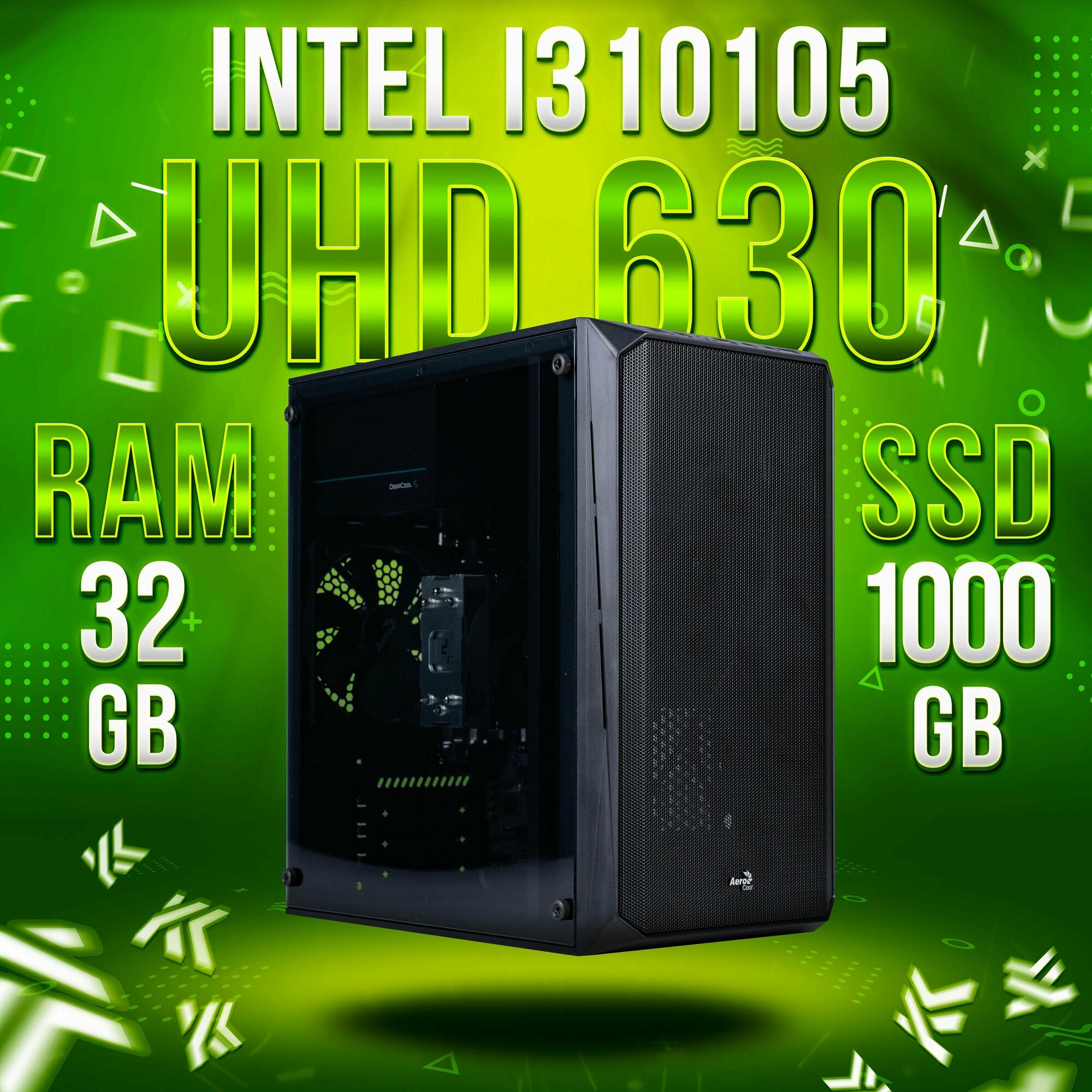 Office Intel Core i3 10105, Intel UHD Graphics 630, DDR4 32GB, SSD 1000GB Офисный компьютер