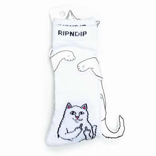 Носки RIPNDIP Носки с котом Лордом Нермалом Ripndip Socks, размер Универсальный, черный, белый носки ripndip носки с котом лордом нермалом ripndip socks размер универсальный фиолетовый