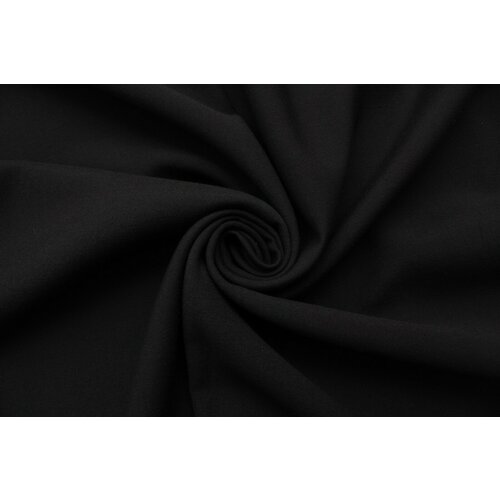 Ткань Дубль-шерсть-стрейч чёрная, 580 г/пм, ш154см, 0,5 м