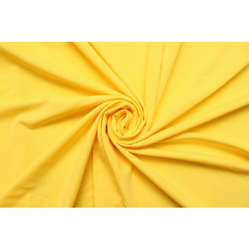 Ткань Лайкра матовая бистрейч яркая лимонно-жёлтая, ш146см, 0,5 м