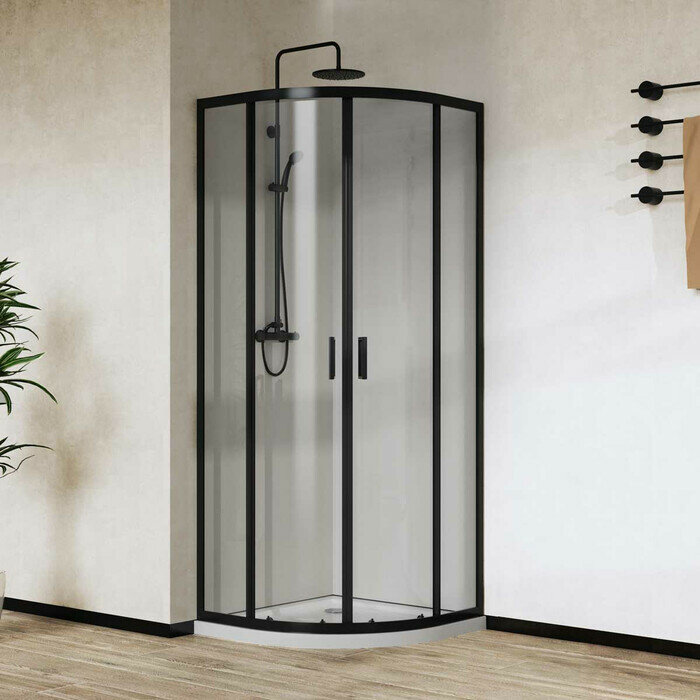 Vincea City 90х90 прозрачный, черный (VSQ-5CT900CLB)