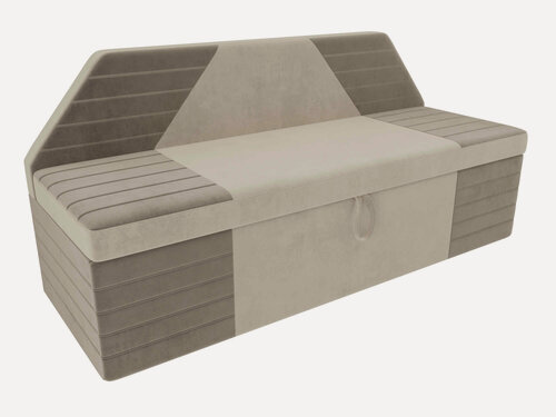 Изображение товара Artum Кухонный прямой диван Дуглас велюр бежевый коричневый