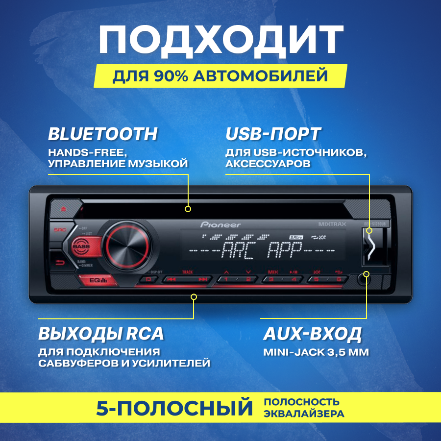 Автомагнитола Pioneer DEH-S1250UB - фото №4