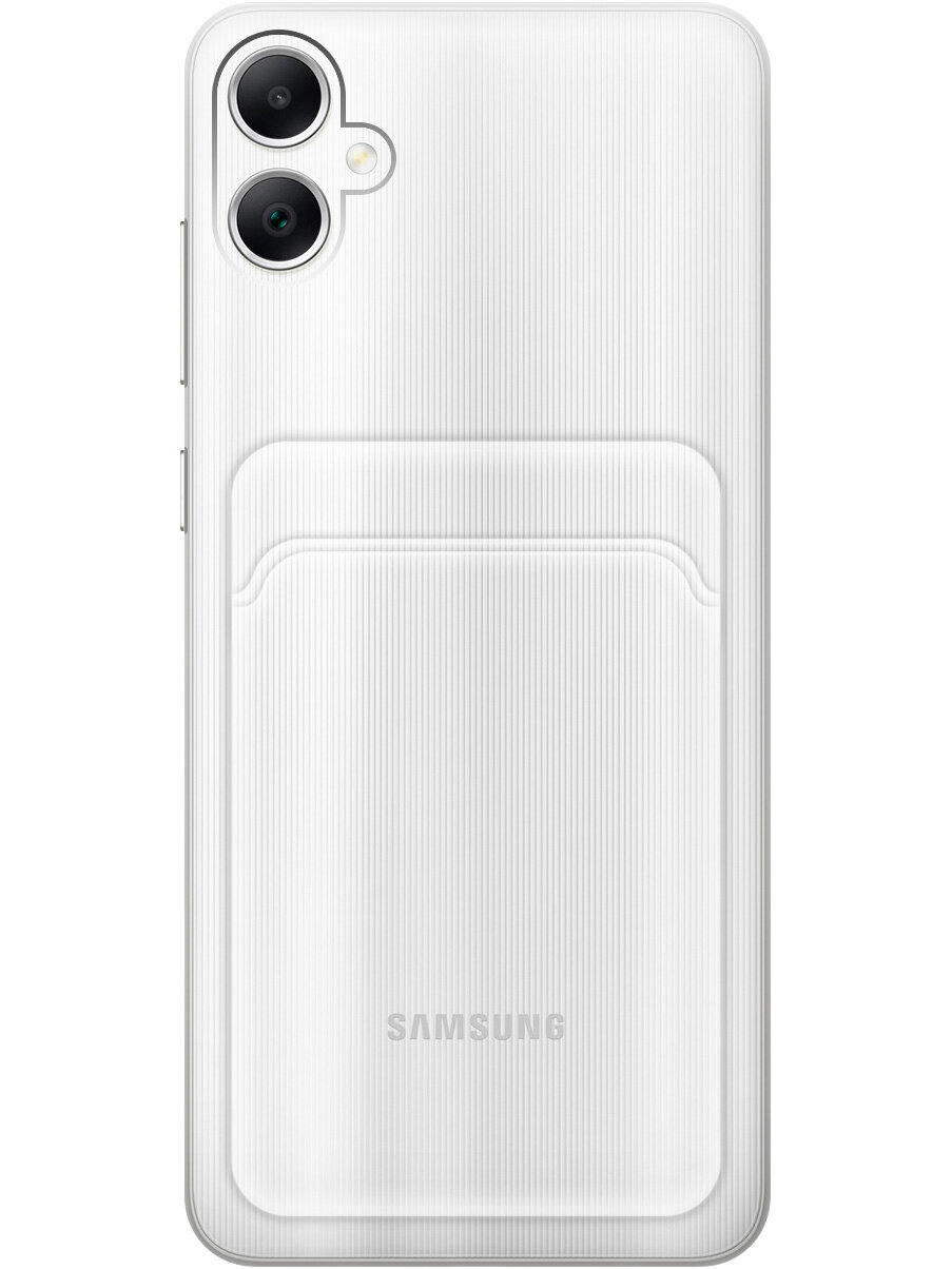 Силиконовый чехол на Samsung Galaxy A05 / Самсунг А05 с карманом для карт прозрачный — фото 1