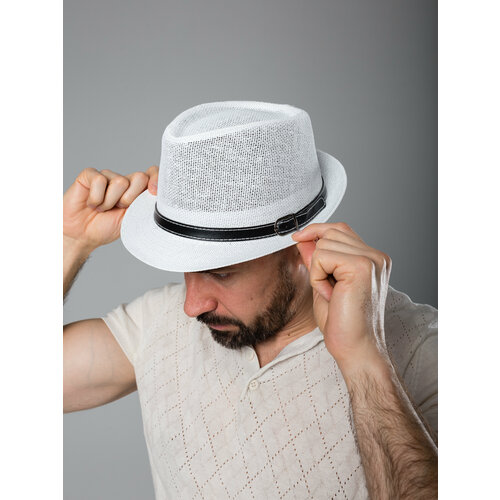 Шляпа , размер 58, белый мужская шляпа для рыбалки летняя шляпа для защиты от уф лучей дышащая шляпа от солнца