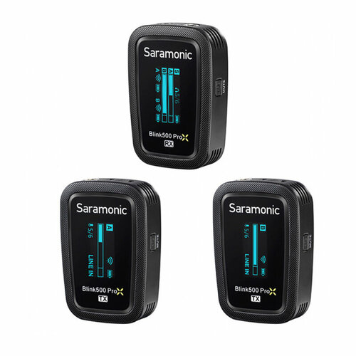 Saramonic Blink500 ProX B2 (TX+TX+RX) Радиосистема 2,4Ггц приемник + 2 передатчика, разъем 3,5мм черный, black