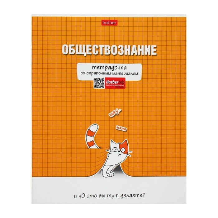 Тетрадь предметная "Тетрадочка", 48 листов в клетку "Обществознание", обложка мелованный картон, выборочный лак, со справочным материалом