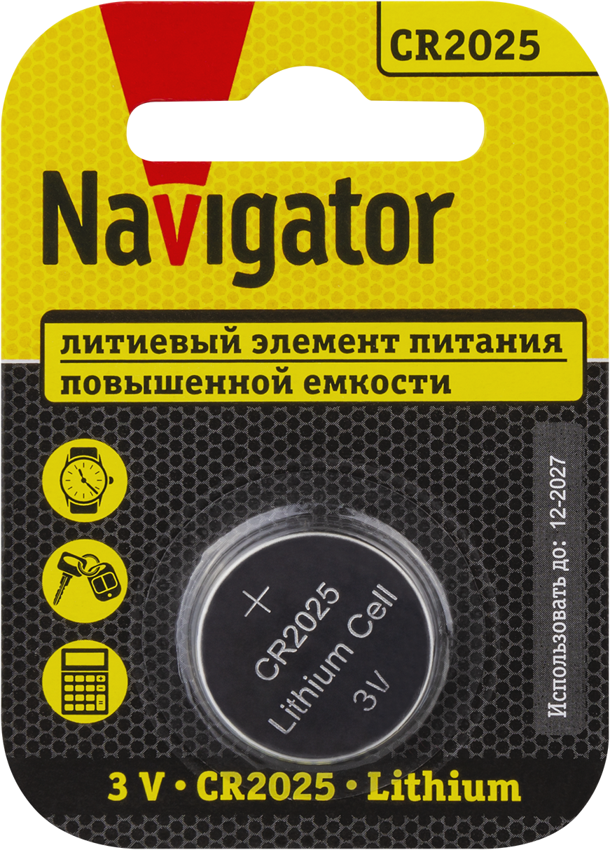 Батарейки литиевые Navigator CR2025 93 822 NBT-CR2025-BP1 упаковка 12 шт.