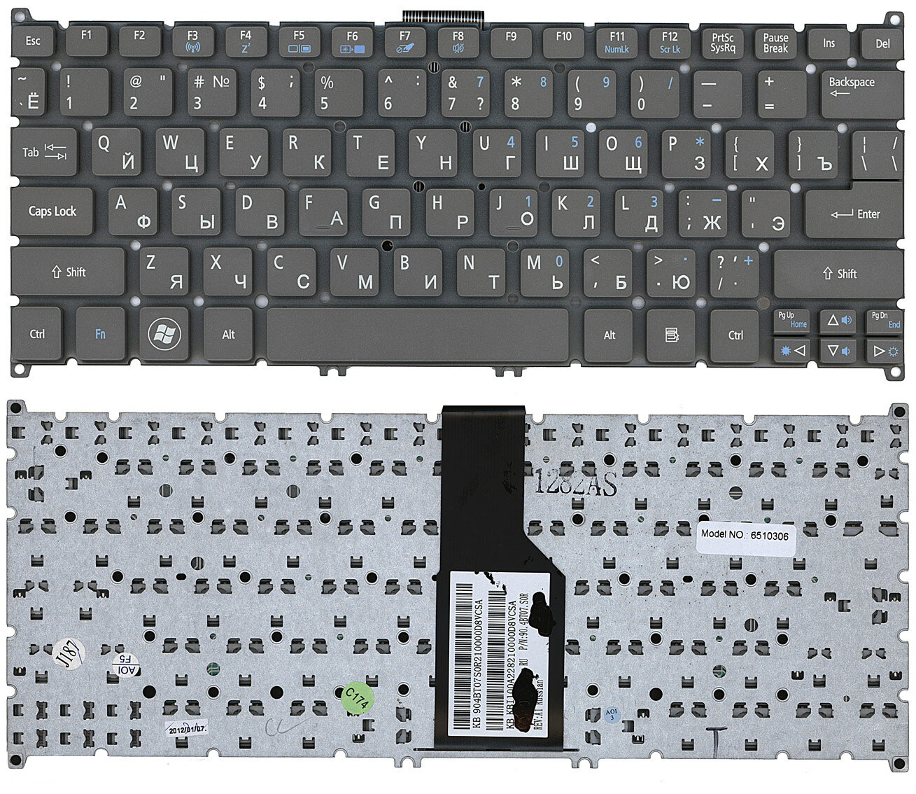 Клавиатура для Acer Aspire V5-122 серая