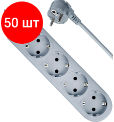 Комплект 50 штук, Сетевой фильтр Defender ES Lite 1.8 1.8 м, 4 розетки(99487)