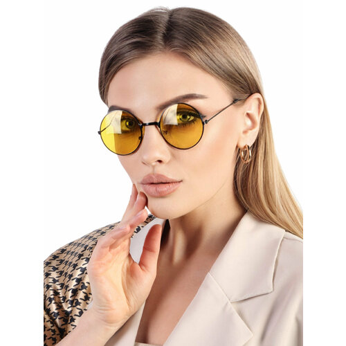 Солнцезащитные очки Pretty Mania черный желтый 500₽
