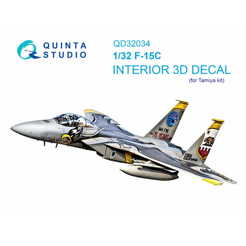 QD32034 3D Декаль интерьера кабины F-15C (Tamiya) qd32038 3d декаль интерьера кабины f 4e early f 4ej для модели tamiya