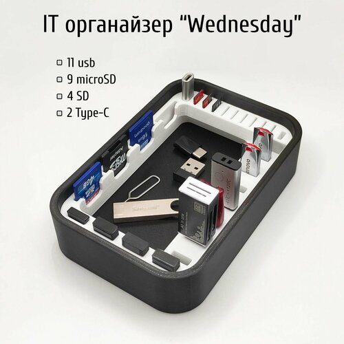 IT органайзер Wednesday для USB, SD и MicroSD-карт органайзер для карт памяти smallrig 3192