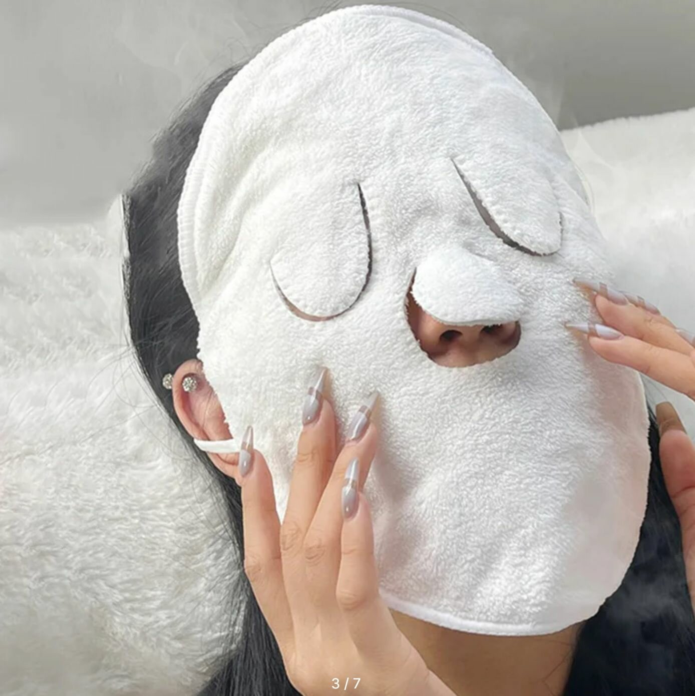 Компрессионная многоразовая маска полотенце для SPA процедур лица в кабинете косметолога  Компресс для домашнего СПА 1 шт