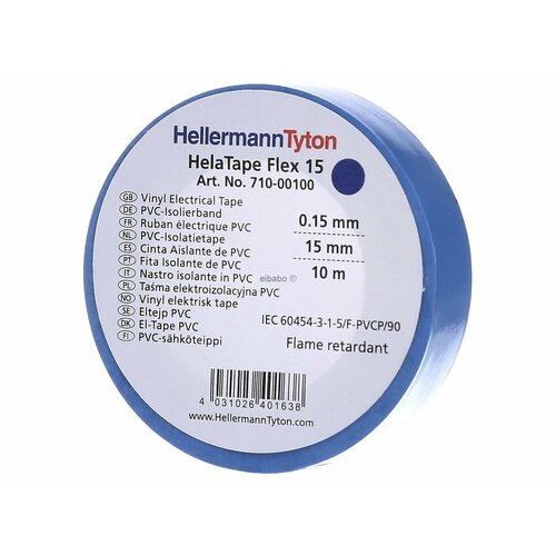 Скотч 10м 15мм синий Flex 15-BU15x10m – Hellermann Tyton – 710-00100 – 4031026401638