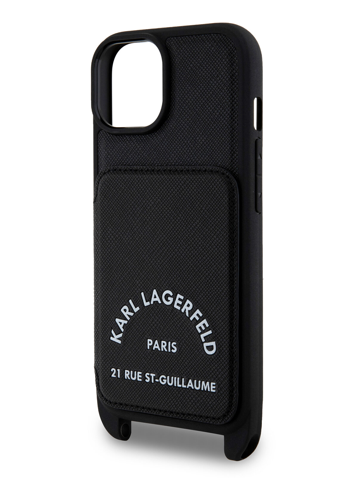 Lagerfeld для iPhone 15 чехол Crossbody cardslot PU Saffiano RSG Hard Black