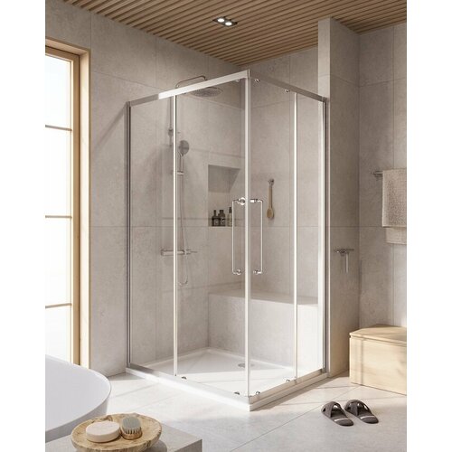 Душевой уголок Cezares Relax 304 120x90 RELAX-304-AH-2-120/90-C-CR стекло прозрачное, профиль хром, без поддона