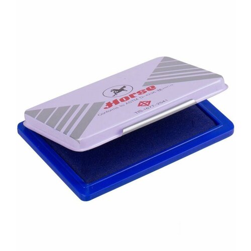 Штемпельная подушка Horse 85x55мм металлический футляр синяя 400₽