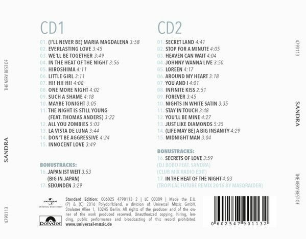 THE VERY BEST OF SANDRA CD Медиа - фото №2