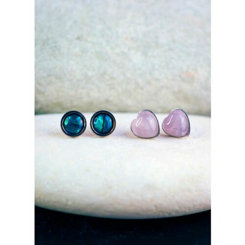 Серьги DARAMI, перламутр, розовый, зеленый