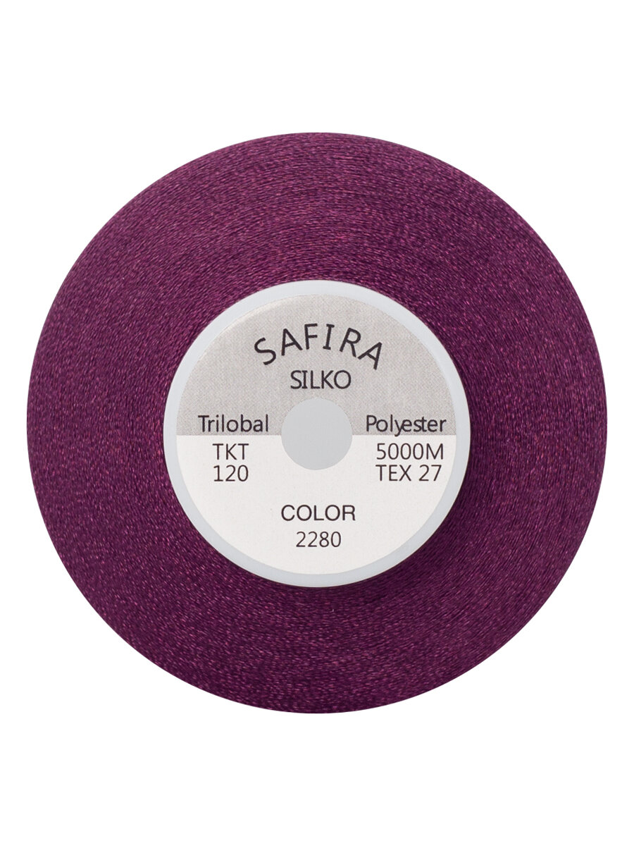 Нитки швейные для вышивания SAFIRA 120D/2, 5000м — фото 1