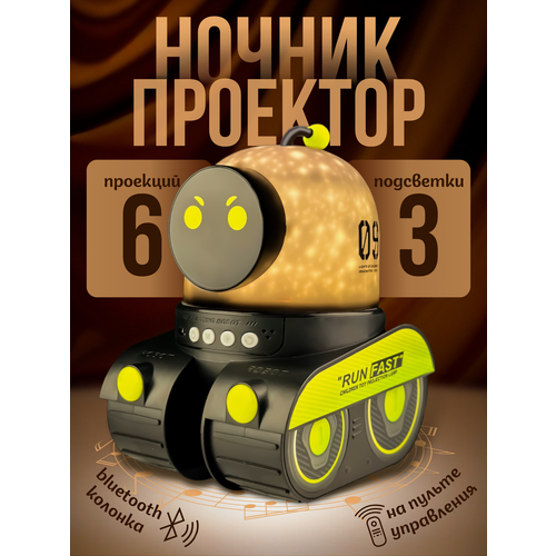 Ночник-проектор Робот WH-E03 с Bluetooth и пультом ДУ 1300₽