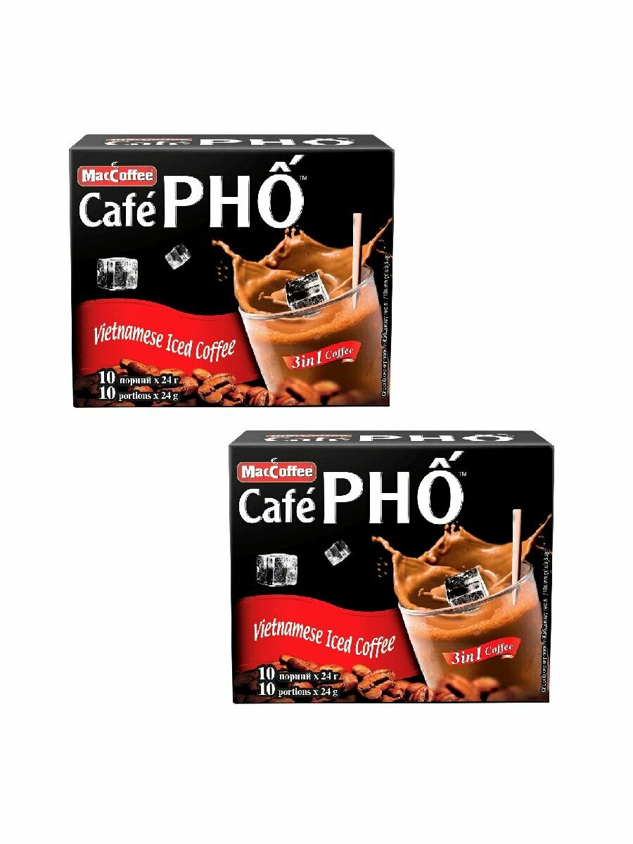 Кофейный напиток MacCoffee Cafe Pho 3 в 1 растворимый 24 г x 10 шт, 2 упак