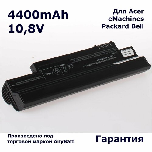 Аккумулятор AnyBatt 4400mAh, для UM09H41 UM09G31 UM09H31 UM09H70 UM09H36 UM09H56 UM09C31 UM09H73 аккумулятор для acer um09g31 um09h31 um09h36 4400mah белый