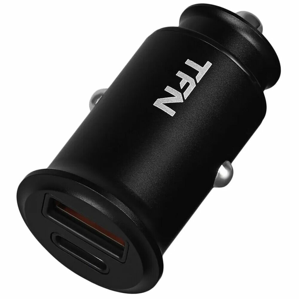 Автомобильное зарядное устройство TFN 30W USB A + Type-C черное — фото 1