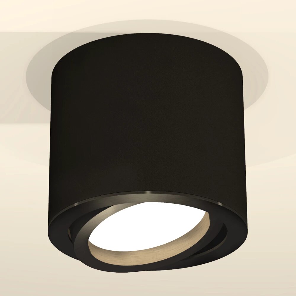 Комплект накладного поворотного светильника XS7402001 SBK/PBK черный песок/черный полированный MR16 GU5.3 (C7402, N7002)