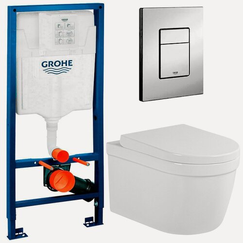 Изображение товара Инсталляция Grohe 38772001 + унитаз Bloomix Rapid SL1233R/UF02 безободковый с сиденьем