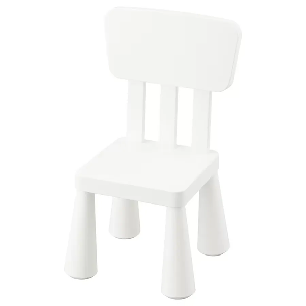 Стул детский стул Мамонт, пластиковый стульчик со спинкой, белый